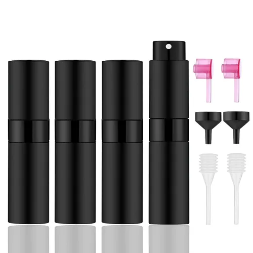 Miniatura 12 de 8ML Mini atomizador Perfume Viaje (negro mate) botella recargable portátil spray botella para colonia y perfume (3 piezas)