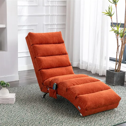 Miniatura 12 de Sillón de masaje, sofá reclinable eléctrico de lino con control remoto, silla tapizada con función de masaje y calor lumbar para oficina o sala