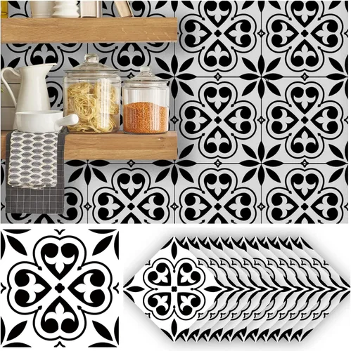 Miniatura 13 de Alwayspon 12 calcomanías mate para azulejos de pared, despegar y pegar, calcomanías de vinilo autoadhesivas para azulejos de cocina y baño, 6 x 6