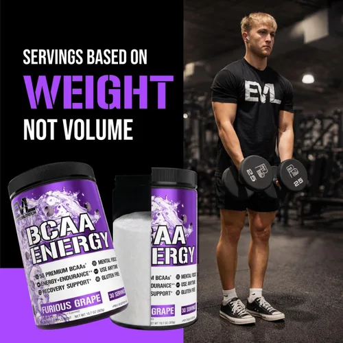 Miniatura 6 de EVL BCAAs Polvo de Aminoácidos - Polvo de Energía BCAA Pre Entrenamiento para Recuperación Muscular, Crecimiento Delgado y Resistencia - Bebida