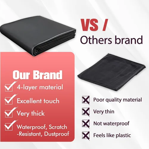 Miniatura 7 de Funda para mesa de billar de 7 pies con cepillo para mesa de billar, fundas de cuero impermeable para exteriores, para proteger la mesa de billar