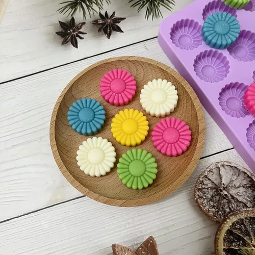 Miniatura 8 de Moldes de silicona para dulces con raspador de silicona margarita y moldes de chocolate