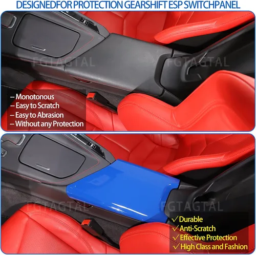 Miniatura 2 de Funda de panel para caja de reposabrazos compatible con Chevrolet Corvette C8 2020-2025, bandeja de almacenamiento con protección para reposabrazos