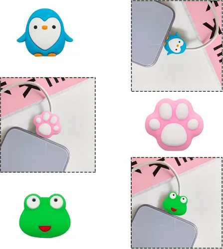 Miniatura 5 de ZAKVOOR 27 protectores de cable para cargador de teléfono, protector de cable USB Animal Bites protector de cable, protector de cable de carga