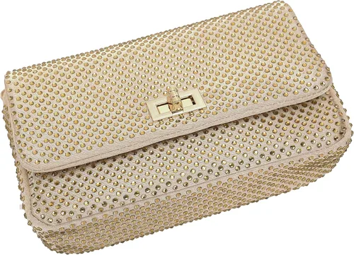 Miniatura 4 de Dexmay - Bolso clásico de cristal con solapa para fiesta, bolso de mano con diamantes de imitación