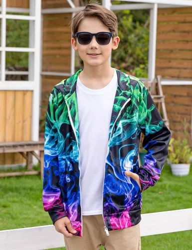 Miniatura 3 de Idgreatim 6-14T - Sudadera con capucha y bolsillos para niños y niñas