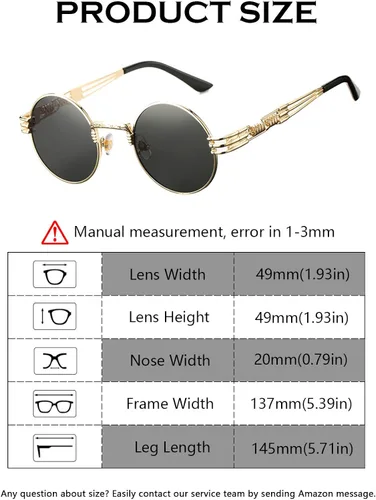 Miniatura 5 de DeBuff Gafas de sol retro redondas steampunk hippie