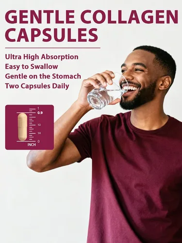 Miniatura 6 de Péptidos de colágeno múltiple para mujeres y hombres, hidrolizados, tipos I, II, III, V, X, biotina, queratina, ácido hialurónico, VC, zinc, selenio