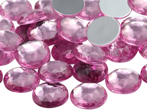 Miniatura 16 de Joyas de diamantes de imitación acrílicos redondos con parte trasera plana de 0.709 in, adornos de gemas de plástico para cosplay, disfraces