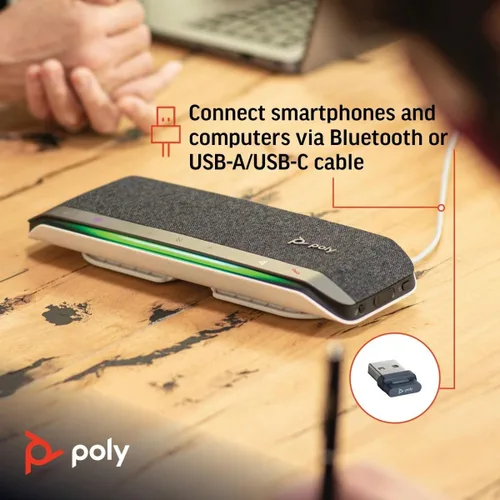Miniatura 5 de Poly - Sincronización de más de 40 altavoces inteligentes Bluetooth (Plantronics) - Espacios de trabajo flexibles - Conéctate a PC/Mac a través