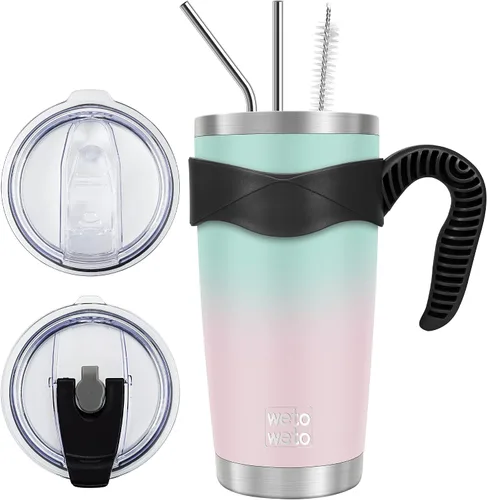Miniatura 18 de WETOWETO - Vaso de viaje con aislamiento de 20 onzas, de acero inoxidable, con doble pared, a prueba de fugas, taza de café con revestimiento