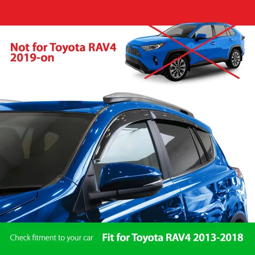 Miniatura 3 de Goodyear Deflectores de ventana inastillables para Toyota RAV4 2013-2018, protectores de lluvia con cinta, viseras de ventana, visera deflector