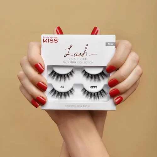 Miniatura 6 de KISS Lash Couture - Pestañas postizas de visón sintético, banda de pestañas sin nudos, reutilizables, aptas para lentes de contacto, fáciles