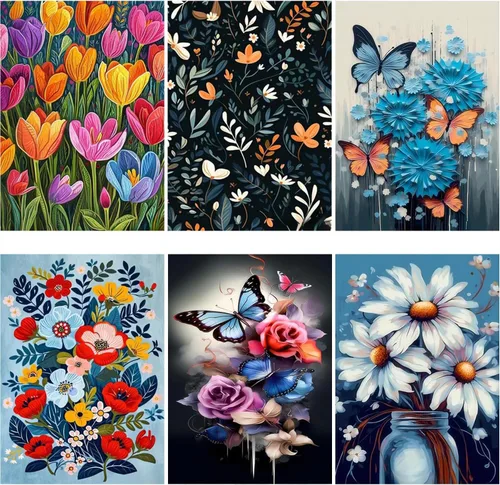 Miniatura 20 de DOTZSO Paquete de 6 pinturas de diamantes 5D para adultos, kit DIY de arte completo de diamantes con arte de cristal y manualidades para AB Moon Lake