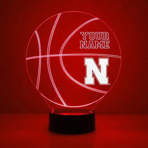 Miniatura 33 de Lámpara de luz nocturna personalizada de la Universidad de Missouri (Mizzou) Tigers con bola de baloncesto y logotipo, letrero LED con control