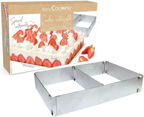 Miniatura 2 de ScrapCooking Marco rectangular ajustable para tartas, acero inoxidable