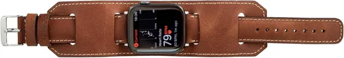 Miniatura 4 de HARDISTON Correa de reloj compatible con Apple de 1.92 pulgadas, para hombres y mujeres, hecha a mano, de cuero auténtico, compatible con iWatch