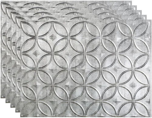 Miniatura 13 de FASÄDE Anillos Panel de Revestimiento Decorativo de Vinilo de 18 x 24 pulgadas en Bronce Argent (Paquete de 5)