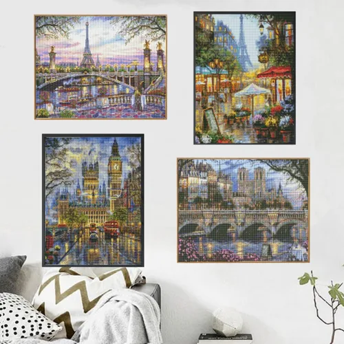 Miniatura 3 de LANDFAIR Kits de Pintura de Diamante - 15x20 Pulgadas Serie Ciudades y Paisajes Urbanos, Kits de Arte de Diamante Redondos de Taladro Completo