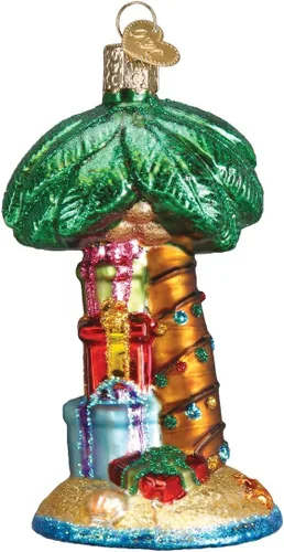 Miniatura 9 de Old World Christmas Happy Place Adorno de vidrio soplado para árbol de Navidad, decoración navideña artesanal, colección de playa
