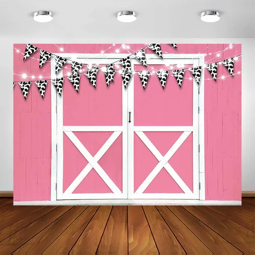 Miniatura 7 de Avezano Decoraciones de granja, telón de fondo para puerta de granero, temática de animales, pancarta de cumpleaños rústica, accesorios
