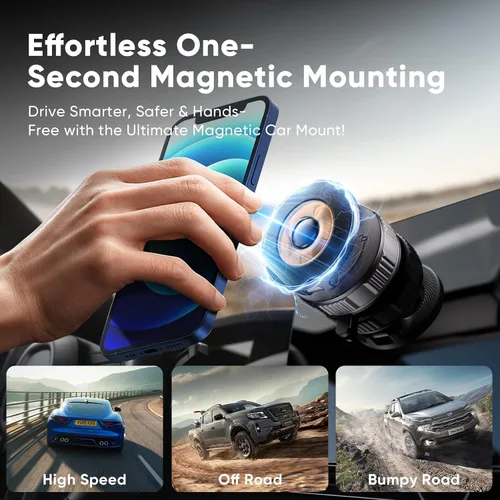 Miniatura 5 de Soporte de teléfono para tu coche, soporte de teléfono para automóvil Magsafe [succión más fuerte mejorada y magnético] Soporte magnético ajustable