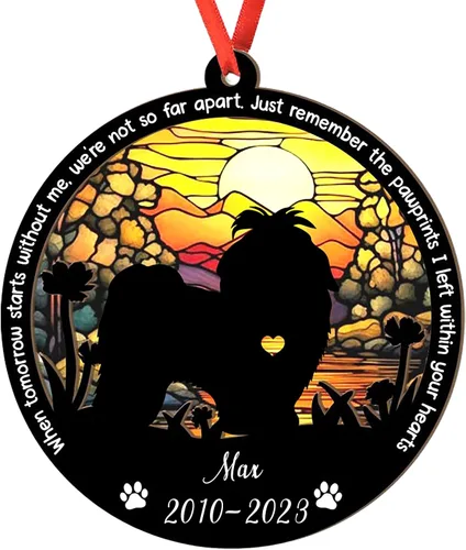 Miniatura 92 de Adorno personalizado para atrapasoles de sabueso afgano, adorno de Navidad de sabueso afgano – Regalo para perro amante, sabueso afgano