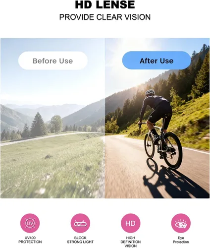 Miniatura 7 de Gafas de sol para ciclismo para hombres y mujeres, lentes de sol deportivos con protección UV para correr, lentes de sol para béisbol, ciclismo