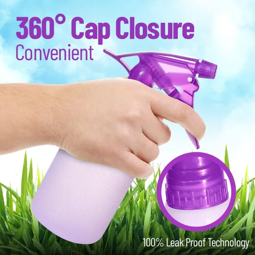 Miniatura 6 de Botellas recargables para chorros de color Stream and Spray – Botella Mister recargable de 12 onzas para soluciones de limpieza, jardinería, aseo