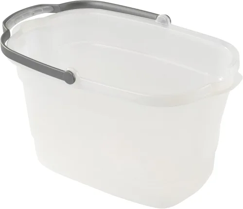 Miniatura 5 de Casabella Organizador de almacenamiento de limpieza multiusos de plástico con asa, 1.85 galones, cubo de limpieza rectangular gris y naranja