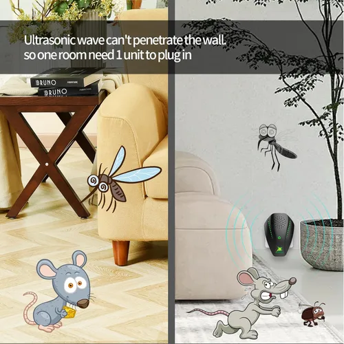 Miniatura 5 de Neatmaster Repelente ultrasónico y repelente de insectos para interior, repelente electrónico ultrasónico enchufable para cucarachas, mosquitos