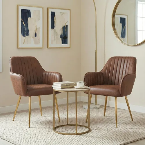 Miniatura 13 de Juego de 2 sillas de comedor de terciopelo, sillas decorativas tapizadas con patas chapadas en oro para sillas de sala de estar (azul)