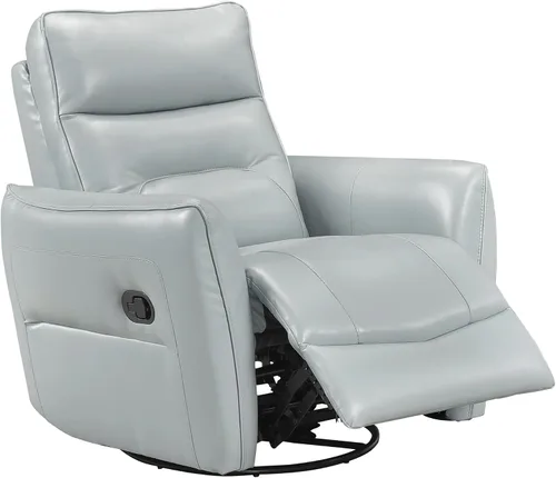 Miniatura 11 de Lexicon Silla reclinable giratoria, sillón reclinable manual de cuero de grano superior, cómodo sillón reclinable para guardería, silla reclinable