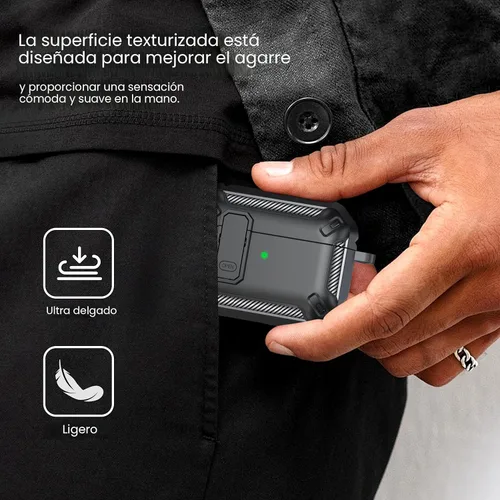 Miniatura 6 de RFUNGUANGO Funda protectora para AirPods Pro de 2ª generación con kit de limpieza, funda rígida militar con cerradura para funda de carga de AirPod