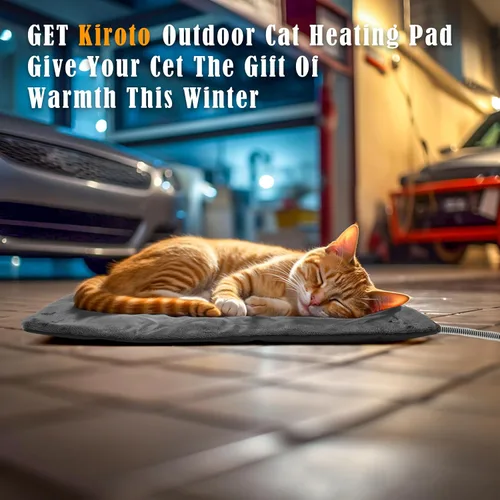Miniatura 6 de Kiroto Almohadilla térmica para mascotas al aire libre para gatos y perros, alfombrilla térmica con cubierta impermeable y control automático