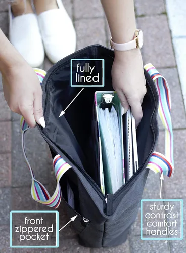 Miniatura 128 de Brooke & Jess Designs Bolso de mano para la abuela – Bolso de lona resistente con cremallera y bolsillo interior para la abuela para uso diario