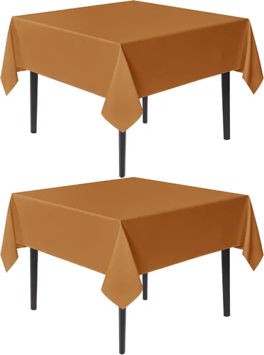 Miniatura 33 de Sancua Manteles cuadrados pequeños de 36x36 pulgadas - Mantel beige para mesas cuadradas o redondas, mantel de poliéster lavable para mesas