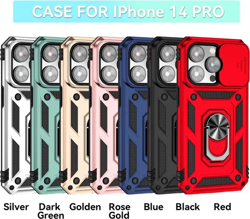 Miniatura 6 de Funda magnética compatible con iPhone 14 Pro de 6.1 pulgadas, funda magnética para iPhone 14 Pro con cubierta de cámara y soporte de grado militar