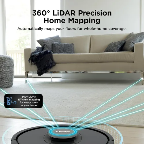 Miniatura 5 de Shark AV2501AE - Robot aspirador AI con base autovaciante XL HEPA, sin bolsa, capacidad de 60 días, navegación LIDAR, perfecta para pelo