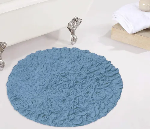 Miniatura 68 de Home Weavers Bell Flower Collection - Tapetes de baño copetudos 100 % algodón, extrasuaves y absorbentes, antideslizantes, lavables a máquina, lino
