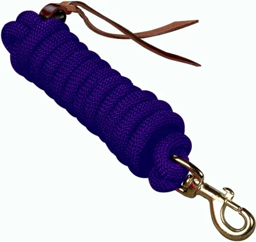Miniatura 3 de Hamilton Cowboy - Cuerda trenzada de polietileno para entrenamiento de caballos con botón de cuero y broche de perno, 10 pies de largo por 5/8