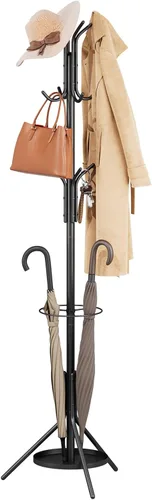 Kitsanery Perchero independiente, árbol de metal con soporte para paraguas, sombrero y perchero para entrada, pasillo, sala de estar, dormitorio
