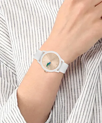 Miniatura 4 de Lacoste L.12.12 - Reloj de cuarzo de plástico y silicona para mujer, color blanco (modelo 2001183), Blanco, Mujeres