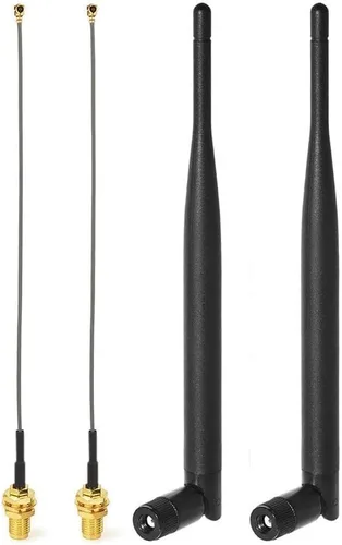 Miniatura 7 de Bingfu Antena WiFi de doble banda 2.4GHz 5GHz 5.8GHz 6dBi RP-SMA macho y cable de extensión de 7.9 in 8 pulgadas, paquete de 2 unidades para tarjeta
