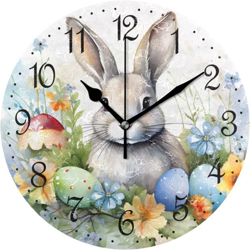 Miniatura 16 de ALAZA Reloj de pared de vaca de granja de 10 pulgadas, funciona con pilas, silencioso, sin tictac, decoración del hogar para cocina, sala de estar