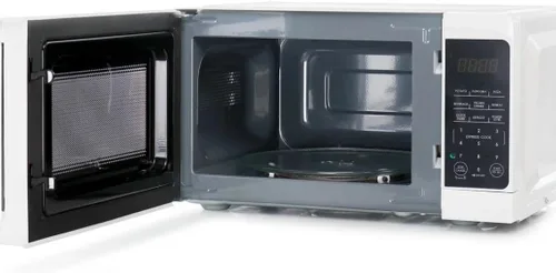 Miniatura 5 de Horno microondas de encimera de 0.7 pies cúbicos y 700 W en color blanco, microondas compacto con 10 niveles de potencia, pantalla LED, cocción