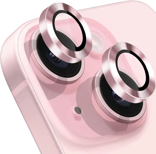 Miniatura 13 de Protector de lente de cámara compatible con iPhone 15 y 15 Plus, cubierta antiarañazos, protector de lente de vidrio templado 9H, protector de Negro