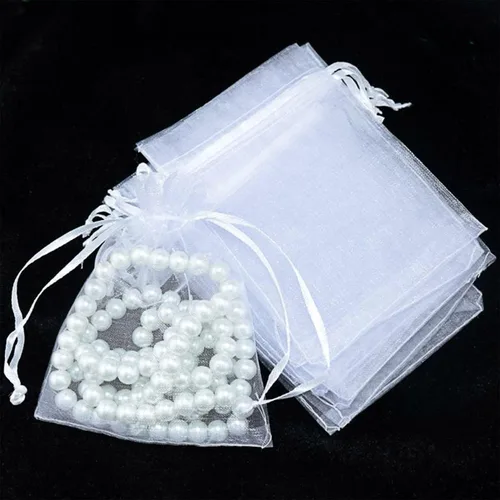 Miniatura 8 de SAOYOAS 100 bolsas de organza de 4 x 6 pulgadas a granel, bolsas de organza con cordón para joyería, boda, fiesta, Navidad, bolsa de regalo