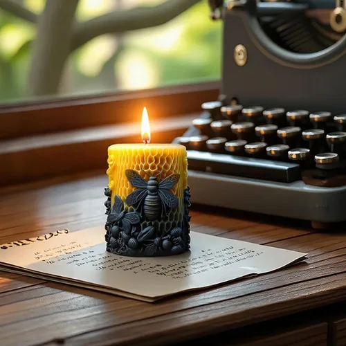 Miniatura 3 de Molde de silicona de cilindro panal 3D con flores y rosas - Molde de peonía y vela para resina, arcilla y fabricación de jabón - Suministros