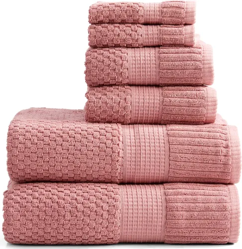Miniatura 38 de NY Loft Paquete de 6 toallas de mano 100 % algodón, supersuaves y absorbentes, de secado rápido, de 16 x 28 pulgadas, algodón texturizado y Sombra